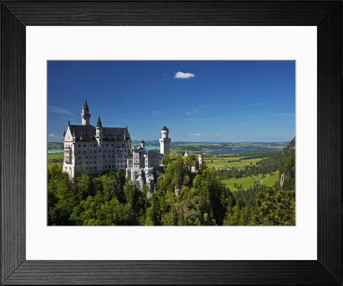 Framed Print : Neuschwanstein Castle viewed from the Marienbrucke, Hohenschwangau, Schwangau Framed Print : Neuschwanstein Castle viewed from the Marienbrucke, Hohenschwangau, Schwangau