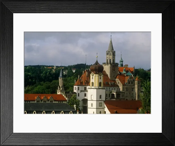 Framed Print : Germany, Baden-Wurttemberg, Swabia, Sigmaringen. First built in 1077, this imposing castle which rises above the towns rooftops has been rebuilt and added to many times down the centuries. From 1535 it became a focal residence of Framed Print : Germany, Baden-Wurttemberg, Swabia, Sigmaringen. First built in 1077, this imposing castle which rises above the towns rooftops has been rebuilt and added to many times down the centuries. From 1535 it became a focal residence of