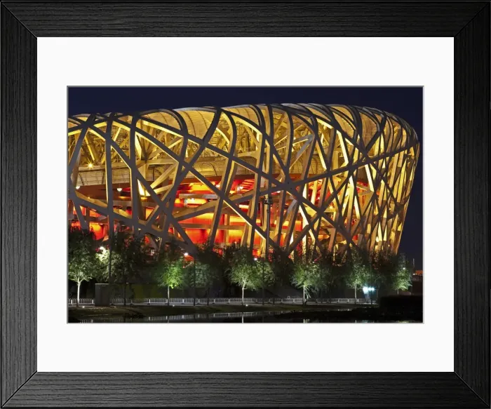 Framed Print : Exterior of the Olympic Stadium, Datun, Beijing, China by night Framed Print : Exterior of the Olympic Stadium, Datun, Beijing, China by night