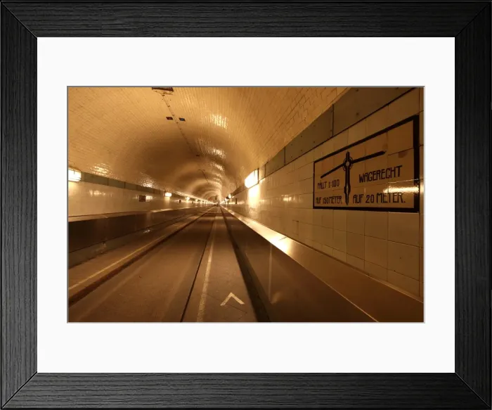 Framed Print : The old Tunnel under the River Elbe in Hamburg, Germany Framed Print : The old Tunnel under the River Elbe in Hamburg, Germany