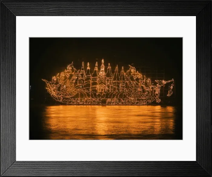 Framed Print : Thailand, Nakhon Phanom, That Phanom. A Fire Boat drifts on the Mekong River during the Illuminated Boat Procession. The fire boats are giant bamboo towers decorated with lanterns in religious motifs to celebrate the end of the Buddhist Framed Print : Thailand, Nakhon Phanom, That Phanom. A Fire Boat drifts on the Mekong River during the Illuminated Boat Procession. The fire boats are giant bamboo towers decorated with lanterns in religious motifs to celebrate the end of the Buddhist