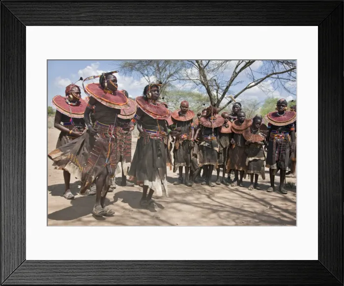 Framed Print : Pokot women and girls dancing to celebrate an Atelo ceremony. The Pokot are pastoralists speaking a Southern Framed Print : Pokot women and girls dancing to celebrate an Atelo ceremony. The Pokot are pastoralists speaking a Southern