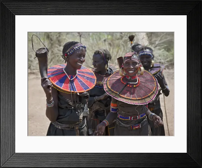 Framed Print : Jovial Pokot women celebrate an Atelo ceremony. The Pokot are pastoralists speaking a Southern Nilotic Framed Print : Jovial Pokot women celebrate an Atelo ceremony. The Pokot are pastoralists speaking a Southern Nilotic
