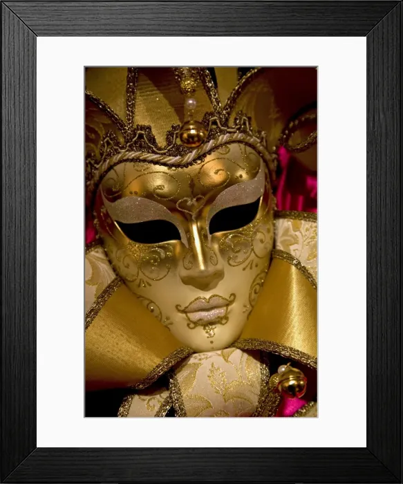 Framed Print : Venice, Veneto, Italy; An ornamented Venetian Carnival mask Framed Print : Venice, Veneto, Italy; An ornamented Venetian Carnival mask