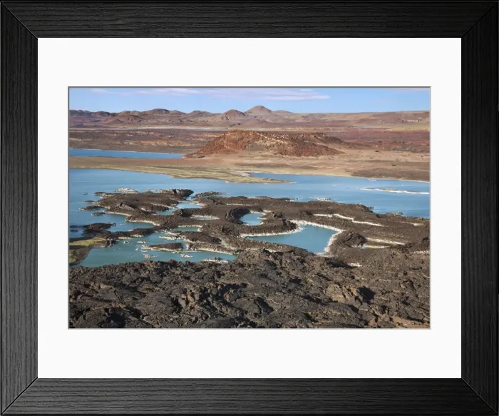 Framed Print : The inhospitable country at the southern end of Lake Turkana. The fresh-looking lava flows came from Telekis Volcano which last erupted about 130 years ago Framed Print : The inhospitable country at the southern end of Lake Turkana. The fresh-looking lava flows came from Telekis Volcano which last erupted about 130 years ago