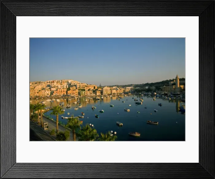 Framed Print : Malta, Europe; The old fishing village of Marsascala now functioning more as a tourist location Framed Print : Malta, Europe; The old fishing village of Marsascala now functioning more as a tourist location
