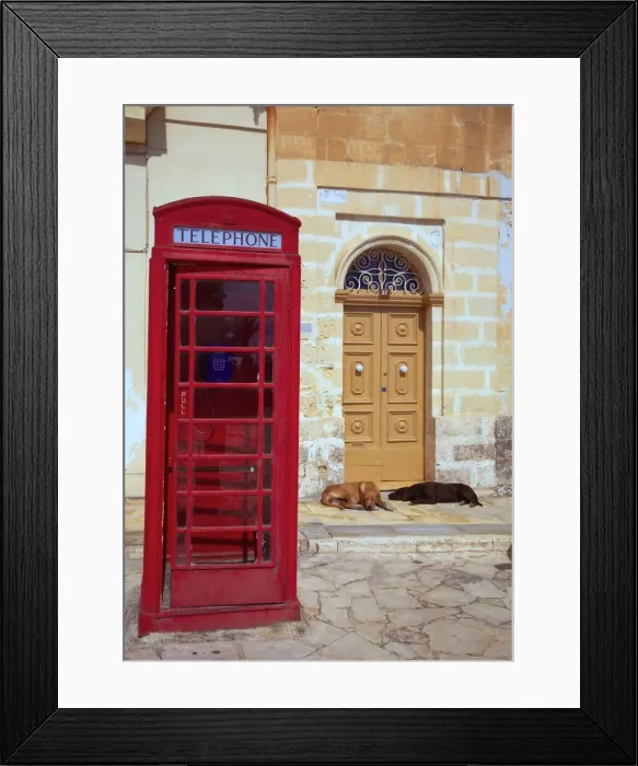 Framed Print : Malta, Marsaxlokk, Europe; Reminiscent of a bygone era, the island is still full of telephone boxes dating back to Framed Print : Malta, Marsaxlokk, Europe; Reminiscent of a bygone era, the island is still full of telephone boxes dating back to