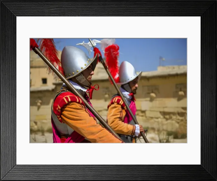 Framed Print : Malta, Valletta, Europe; Dressed in a knight costume parading in the streets of Valletta Framed Print : Malta, Valletta, Europe; Dressed in a knight costume parading in the streets of Valletta
