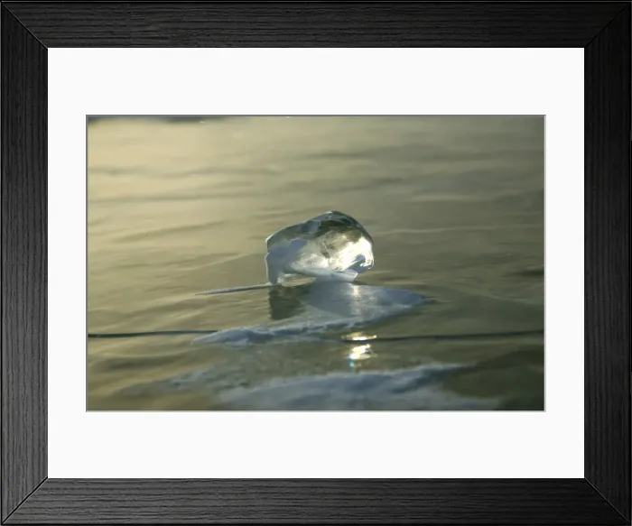 Framed Print : Russia, Siberia, Baikal; An ice cube formed on the surface of frozen Lake Baikal