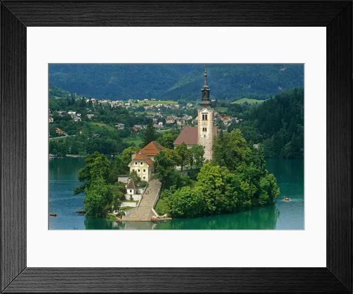 Framed Print : Slovenia, Gorenjska (aka Upper Carniola), Bled. Cradled by hills and mountains Framed Print : Slovenia, Gorenjska (aka Upper Carniola), Bled. Cradled by hills and mountains