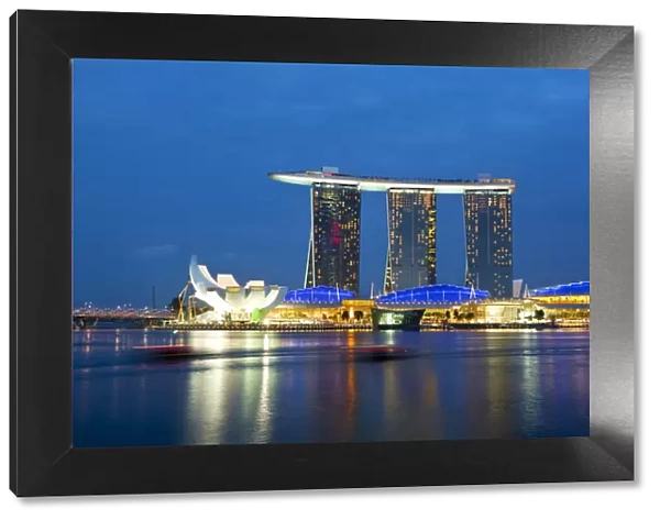 Singapore, Singapore, Marina Bay. The Marina Bay Sands Singapore. The hotel complex includes a casino, shopping mall and the