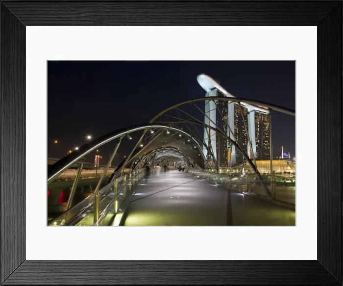 Framed Print : Singapore, Singapore, Marina Bay. The Helix Bridge and Marina Bay Sands Singapore Framed Print : Singapore, Singapore, Marina Bay. The Helix Bridge and Marina Bay Sands Singapore