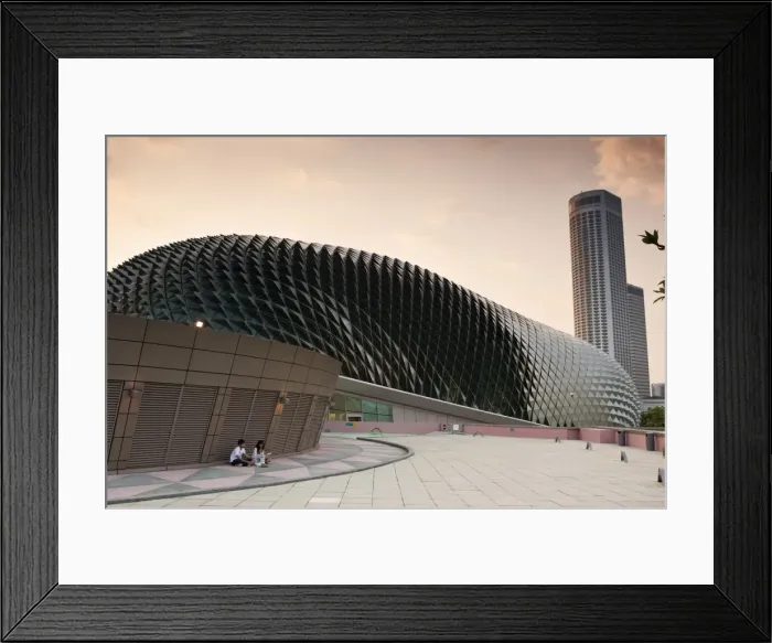 Framed Print : Singapore, Singapore, Marina Bay. Roof terrace at the Esplanade - Theatres on the Bay building Framed Print : Singapore, Singapore, Marina Bay. Roof terrace at the Esplanade - Theatres on the Bay building