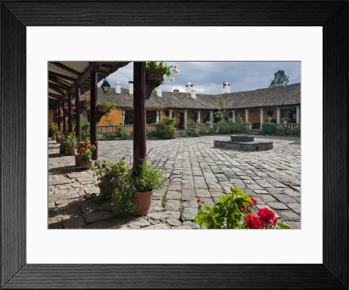 Framed Print : Ecuador, The beautiful Hacienda San Augustin de Callo is built on the site of an Inca palace Framed Print : Ecuador, The beautiful Hacienda San Augustin de Callo is built on the site of an Inca palace