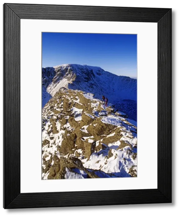 Framed Print : Winter walking and climbing on Hellvelyn, The Lake District, Cumbria Framed Print : Winter walking and climbing on Hellvelyn, The Lake District, Cumbria
