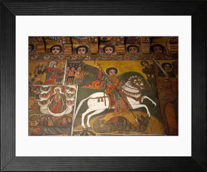 Framed Print : Ethiopia, Gondar, Debre Birhan Selassie Church. Ancient paintings adorn the interior of this famous church Framed Print : Ethiopia, Gondar, Debre Birhan Selassie Church. Ancient paintings adorn the interior of this famous church