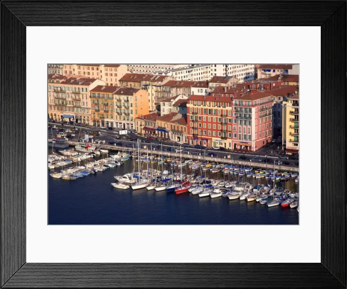 Framed Print : France, Cote D Azur, Nice; Yachts in the Bassin du Commerce seen from the Parc du Chateau Framed Print : France, Cote D Azur, Nice; Yachts in the Bassin du Commerce seen from the Parc du Chateau