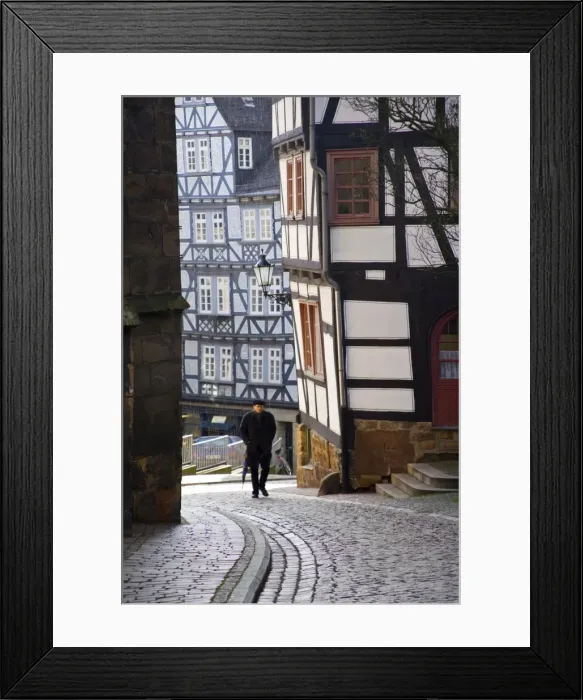 Framed Print : Street in the downtown of Marburg, Hessen, Germany Framed Print : Street in the downtown of Marburg, Hessen, Germany