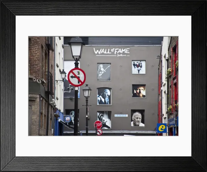 Framed Print : Wall of fame in the Temple Bar district in the city of Dublin in Ireland Framed Print : Wall of fame in the Temple Bar district in the city of Dublin in Ireland