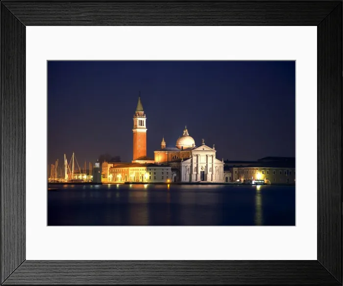 Framed Print : Italy, Veneto, Venice; The Church prominently lit during the night, across the Bacino di San Marco Framed Print : Italy, Veneto, Venice; The Church prominently lit during the night, across the Bacino di San Marco