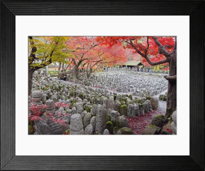 Framed Print : Asia, Japan. Kyoto, Sagano, Arashiyama, Adashino Nenbutsu dera temple, stone lanterns Framed Print : Asia, Japan. Kyoto, Sagano, Arashiyama, Adashino Nenbutsu dera temple, stone lanterns