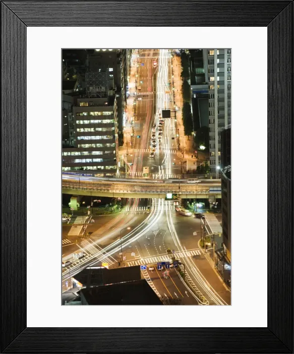 Framed Print : Asia, Japan, Tokyo, city skyline view from Tokyo Tower, car lights at night Framed Print : Asia, Japan, Tokyo, city skyline view from Tokyo Tower, car lights at night