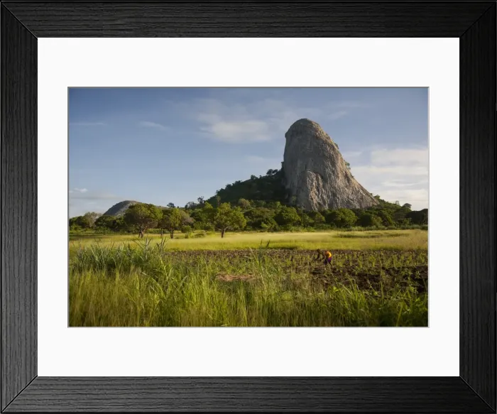 Framed Print : Mozambique, near Nampula. The stunning landscape of Northern Mozambique early in the morning