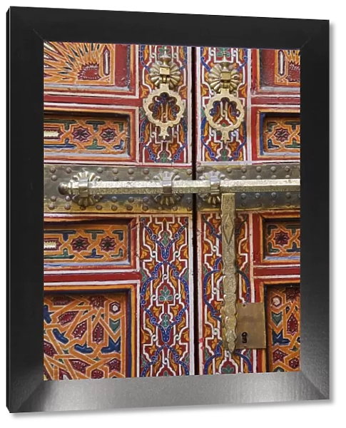 Door in the old medina of Fes, Morocco