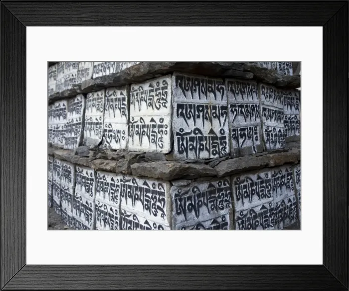 Framed Print : Nepal, Everest Region, Khumbu Valley. The Everest Base Camp Trek is marked by religous buddhist holy Framed Print : Nepal, Everest Region, Khumbu Valley. The Everest Base Camp Trek is marked by religous buddhist holy