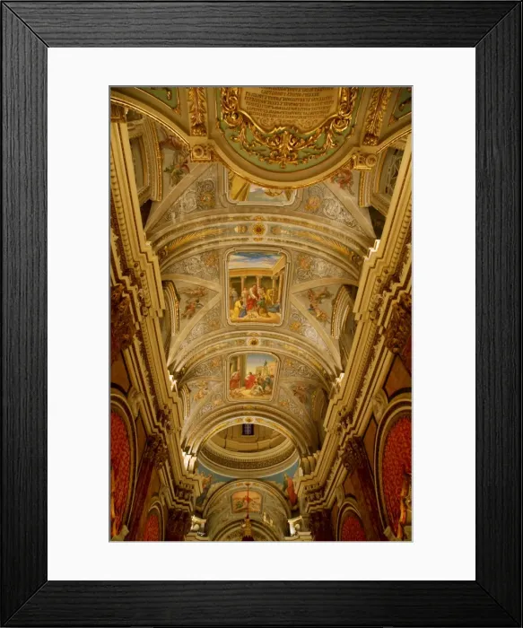 Framed Print : Europe, Malta, Vittoriosa; The Interior of a Parish Church during the feast of the patron Framed Print : Europe, Malta, Vittoriosa; The Interior of a Parish Church during the feast of the patron
