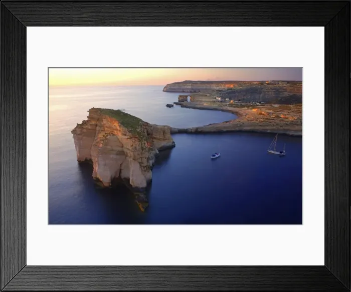 Framed Print : Malta, Gozo, Dwejra; Fungus Rock Named so, because of the plant growing on it