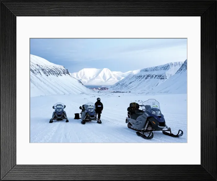 Framed Print : Arctic, Norway, Spitsbergen. Skidoo adventure