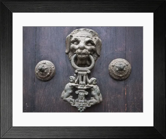 Framed Print : Peru. A knocker decorates the wooden doors of Lima Cathedral. Built 1555 but almost destroyed by 1746 s Framed Print : Peru. A knocker decorates the wooden doors of Lima Cathedral. Built 1555 but almost destroyed by 1746 s