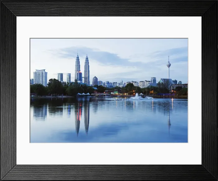Framed Print : South East Asia, Malaysia, Kuala Lumpur, Petronas Towers and KL Tower, Lake Titiwangsa Framed Print : South East Asia, Malaysia, Kuala Lumpur, Petronas Towers and KL Tower, Lake Titiwangsa