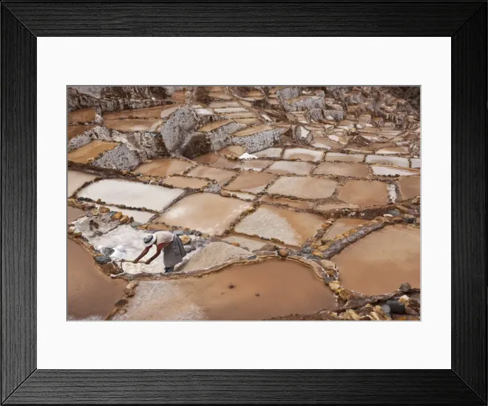Framed Print : Peru, The ancient saltpans of Salinas near Maras have been an important source of salt since pre-Inca Framed Print : Peru, The ancient saltpans of Salinas near Maras have been an important source of salt since pre-Inca