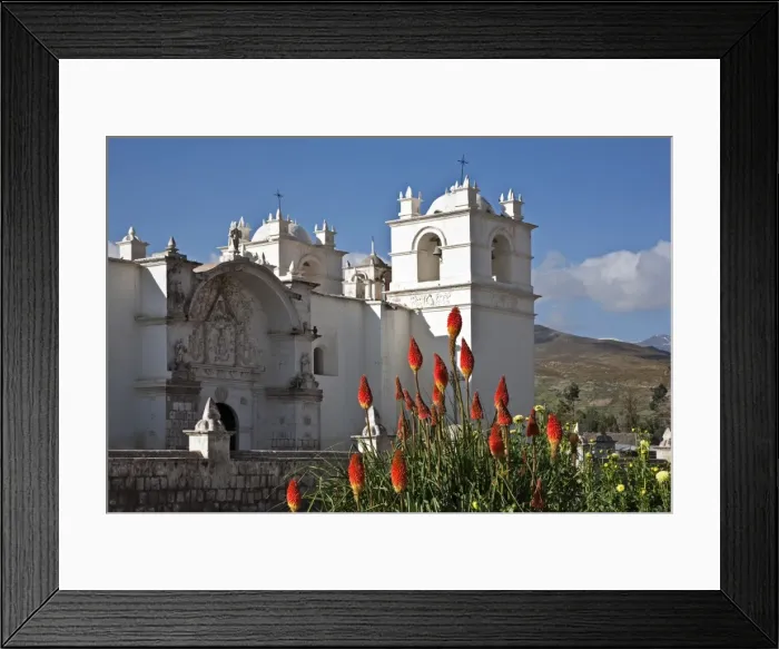 Framed Print : Peru, An attractive C18th church dominates the main square of Yanque, a small rural village in the Colca Framed Print : Peru, An attractive C18th church dominates the main square of Yanque, a small rural village in the Colca
