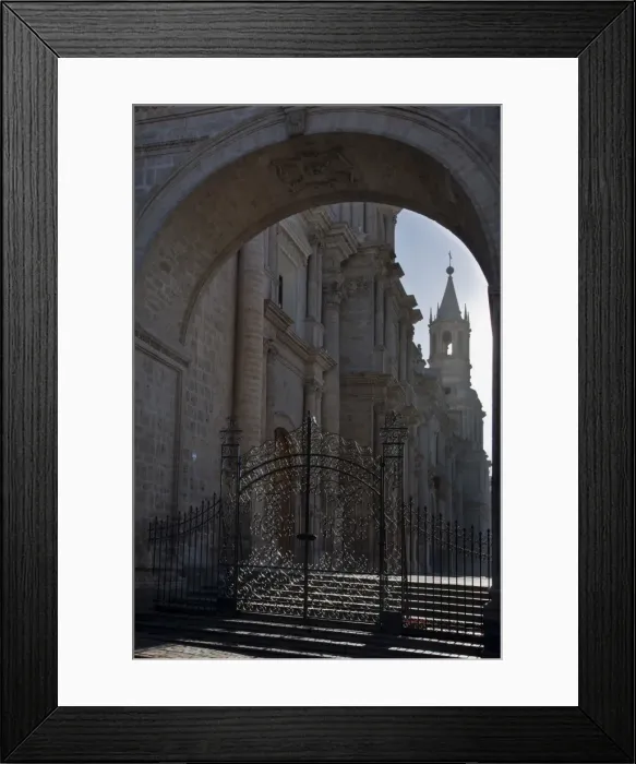 Framed Print : Peru, Arequipa Cathedral dominates the square, Plaza de Armas. Built with sillar Framed Print : Peru, Arequipa Cathedral dominates the square, Plaza de Armas. Built with sillar