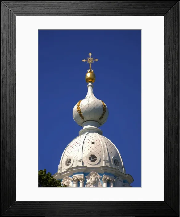 Framed Print : Russia, St. Petersburg; One of the numerous cupolas of Smolny Cathedral Framed Print : Russia, St. Petersburg; One of the numerous cupolas of Smolny Cathedral