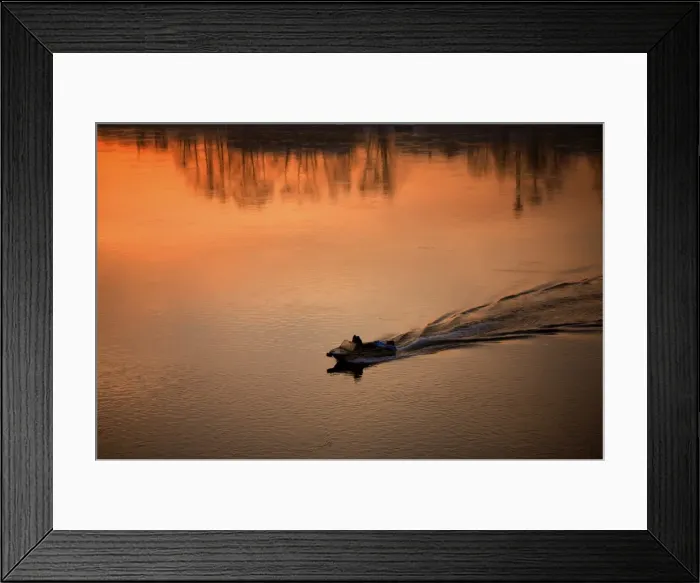 Framed Print : Russia, Siberia, Irkutsk; A boat moving on the main River of the region Framed Print : Russia, Siberia, Irkutsk; A boat moving on the main River of the region