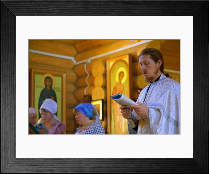 Framed Print : Russia, Sakhalin; An orthodox ceremony in a small church in the suburbs of Yuzhno-Sakhalinsk Framed Print : Russia, Sakhalin; An orthodox ceremony in a small church in the suburbs of Yuzhno-Sakhalinsk