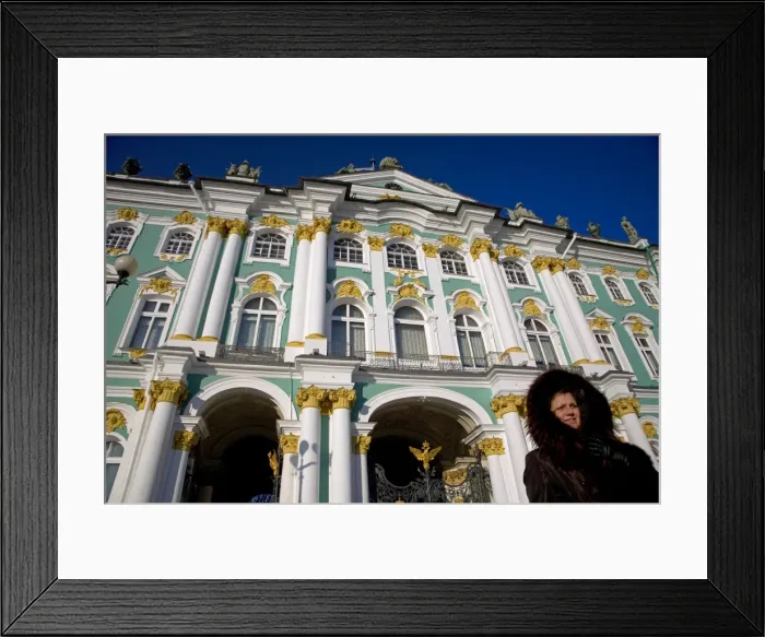 Framed Print : Russia, St. Petersburg; People standing in front of the State Hermitage Museum Framed Print : Russia, St. Petersburg; People standing in front of the State Hermitage Museum