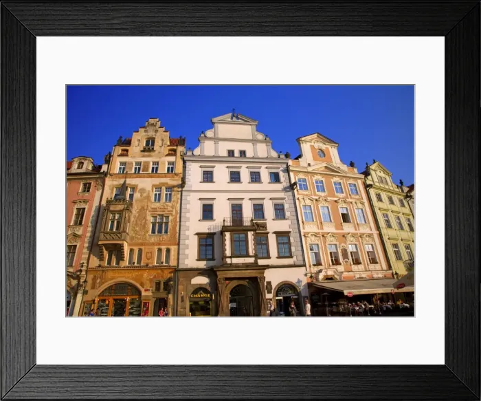 Framed Print : Czech Republic, Prague; Houses in the Old Town Square, Staromestke Namesti Framed Print : Czech Republic, Prague; Houses in the Old Town Square, Staromestke Namesti