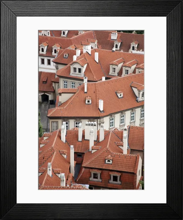 Framed Print : Czech Republic, Prague. Rooftops seen from Prague Castle Framed Print : Czech Republic, Prague. Rooftops seen from Prague Castle