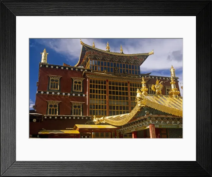 Framed Print : China, Yunnan Province, Zhongdian. The Dukhang, is one of Songzhanling Monasteries most prominent buildings Framed Print : China, Yunnan Province, Zhongdian. The Dukhang, is one of Songzhanling Monasteries most prominent buildings