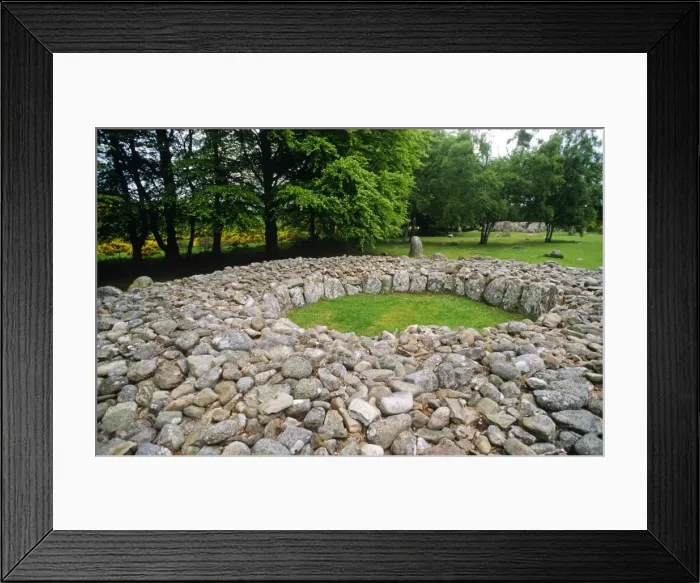 Framed Print : Clava Cairns, Culloden, Ross & Cromarty, Scotland. These mounds of stone surrounded by stone rings probably date from ca Framed Print : Clava Cairns, Culloden, Ross & Cromarty, Scotland. These mounds of stone surrounded by stone rings probably date from ca