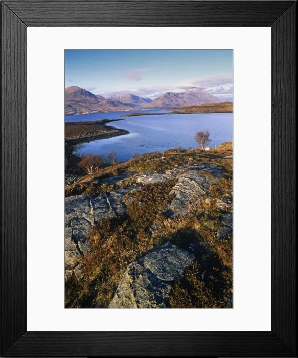 Framed Print : Ben Alligin and Liathach seen across Loch Torridon, Wester Ross, Scotland Framed Print : Ben Alligin and Liathach seen across Loch Torridon, Wester Ross, Scotland