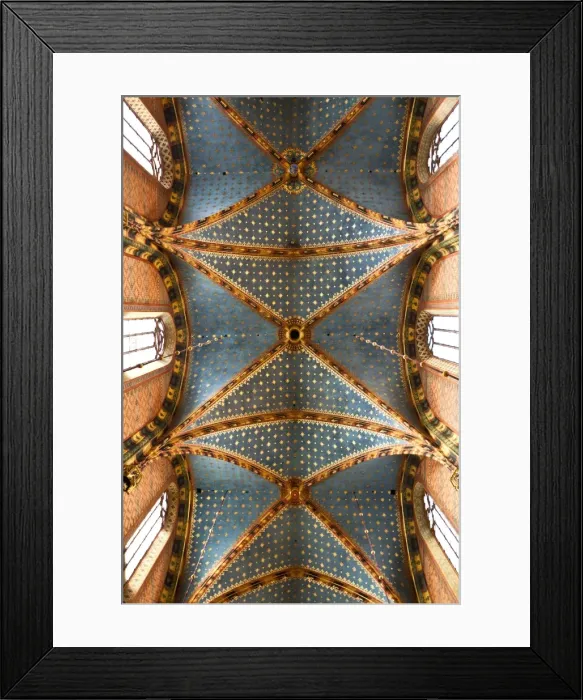 Framed Print : Poland, Cracow. The ornately decorated vaulted ceiling in the Church of St Mary Framed Print : Poland, Cracow. The ornately decorated vaulted ceiling in the Church of St Mary