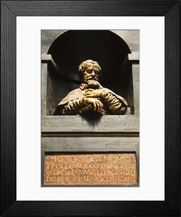 Framed Print : Poland, Cracow. The interior of the Church of St Mary, Market Square. Petrus