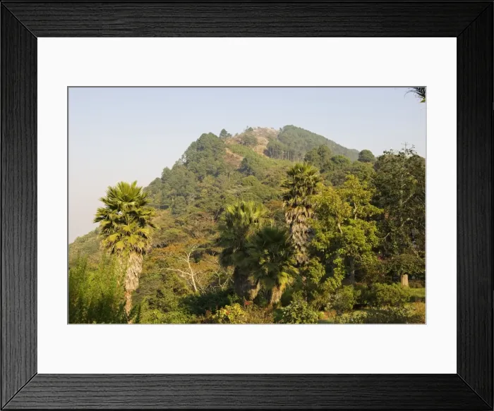 Framed Print : Malawi, Zomba. View from the exotic gardens of Ku Chawe Inn towards Zomba Mountain Framed Print : Malawi, Zomba. View from the exotic gardens of Ku Chawe Inn towards Zomba Mountain