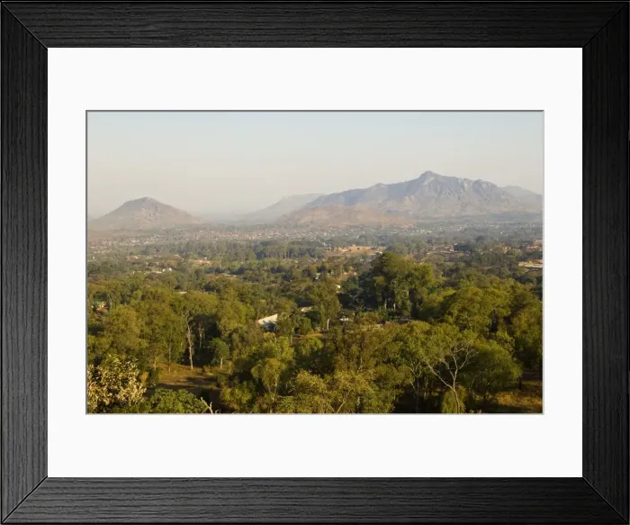Framed Print : Malawi, Zomba. View over the town of Zomba from the lower slopes of Zomba Plateau Framed Print : Malawi, Zomba. View over the town of Zomba from the lower slopes of Zomba Plateau